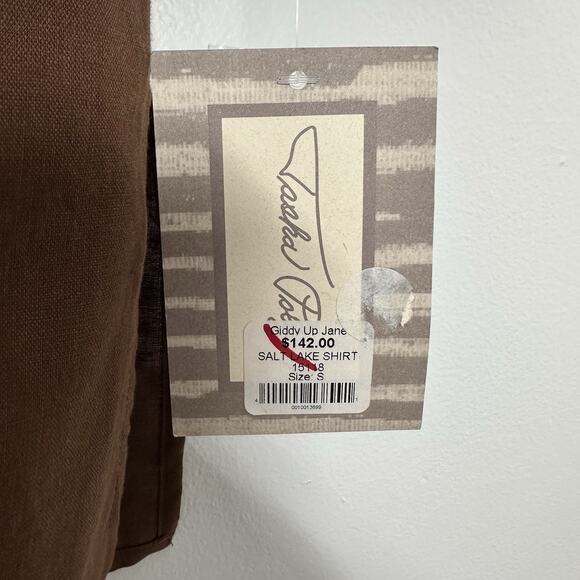 NEW Tasha Polizzi Womens S Linen Giddy Up Jane Salt Lake Shirt Boho Cowgirl - Picture 4 of 6